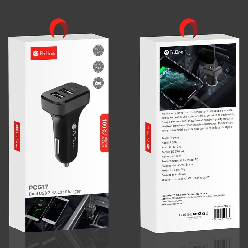 شارژر فندکی ProOne PCG17 2.4A 12W