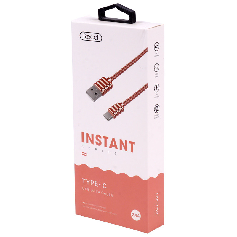 کابل تایپ سی فست شارژ Recci RTC-J01 2.4A 1m