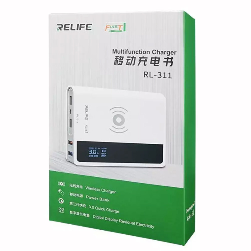 پاور بانک بی سیم فست شارژ 5000 ریلایف Relife RL-311 2 IN 1 QC3.0 20W