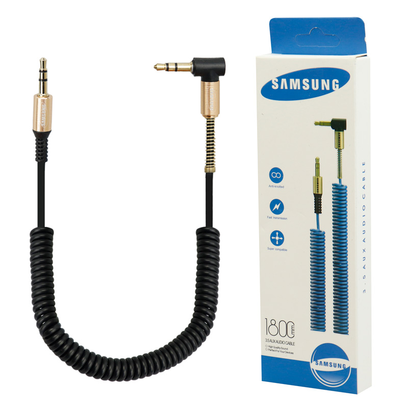 کابل فنری Samsung AUX 1.8m یکسر L