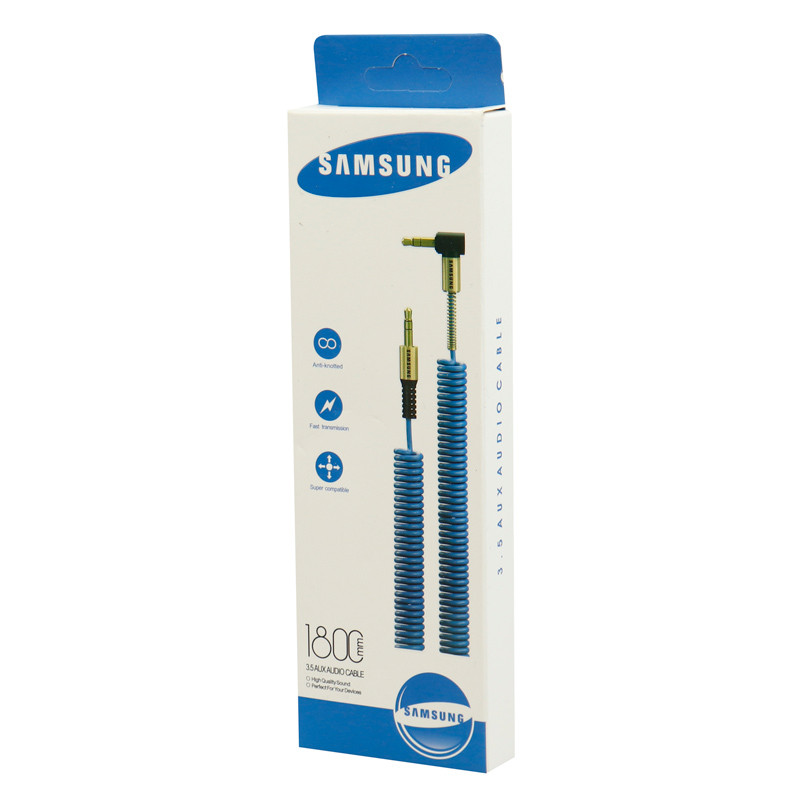 کابل فنری Samsung AUX 1.8m یکسر L