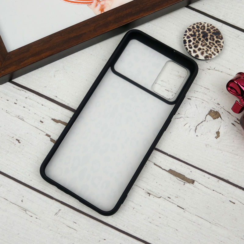 قاب طرحدار محافظ لنزدار کشویی + پاپ سوکت طرح پلنگی Samsung Galaxy A03s / A02s سری B