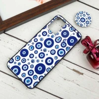 قاب طرحدار محافظ لنزدار کشویی + پاپ سوکت طرح چشم و نظر Samsung Galaxy A03s / A02s سری B