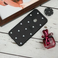 قاب طرحدار محافظ لنزدار کشویی + پاپ سوکت طرح قلب سفید سامسونگ A11 سری B