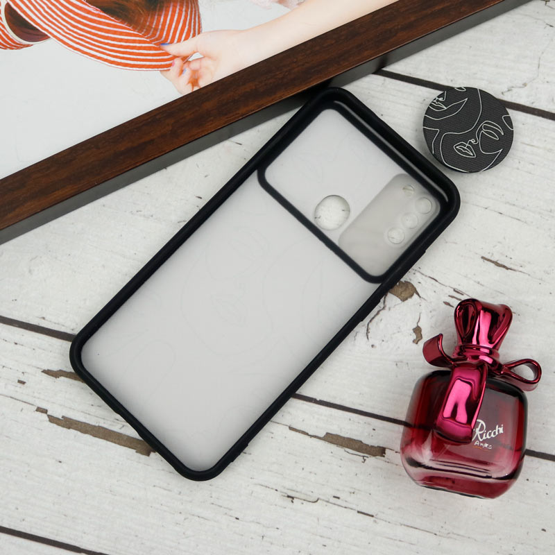 قاب طرحدار محافظ لنزدار کشویی + پاپ سوکت طرح چهره سامسونگ A11 سری B