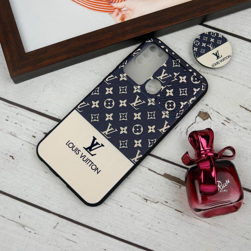 قاب طرحدار محافظ لنزدار کشویی + پاپ سوکت طرح LV سامسونگ A11 سری B