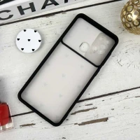 قاب طرحدار محافظ لنزدار کشویی + پاپ سوکت طرح قلب مشکی سامسونگ A21s سری B