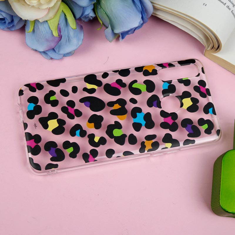 قاب ژله ای شفاف طرحدار پلنگی Samsung Galaxy A20s