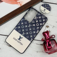قاب طرحدار محافظ لنزدار کشویی + پاپ سوکت طرح LV سامسونگ Samsung Galaxy S21 FE 5G سری B