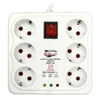 محافظ برق صوتی تصویری 6 خانه ارت دار سارا P256C با کابل 3 متری