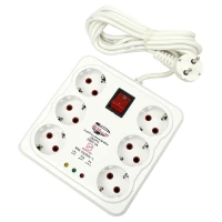 محافظ برق صوتی تصویری 6 خانه ارت دار سارا با کابل 3 متری Sara P256C