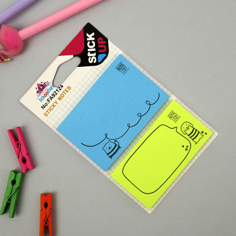 کاغذ یادداشت چسب دار Schoolfans FA92124 طرح دار بسته 100 برگی