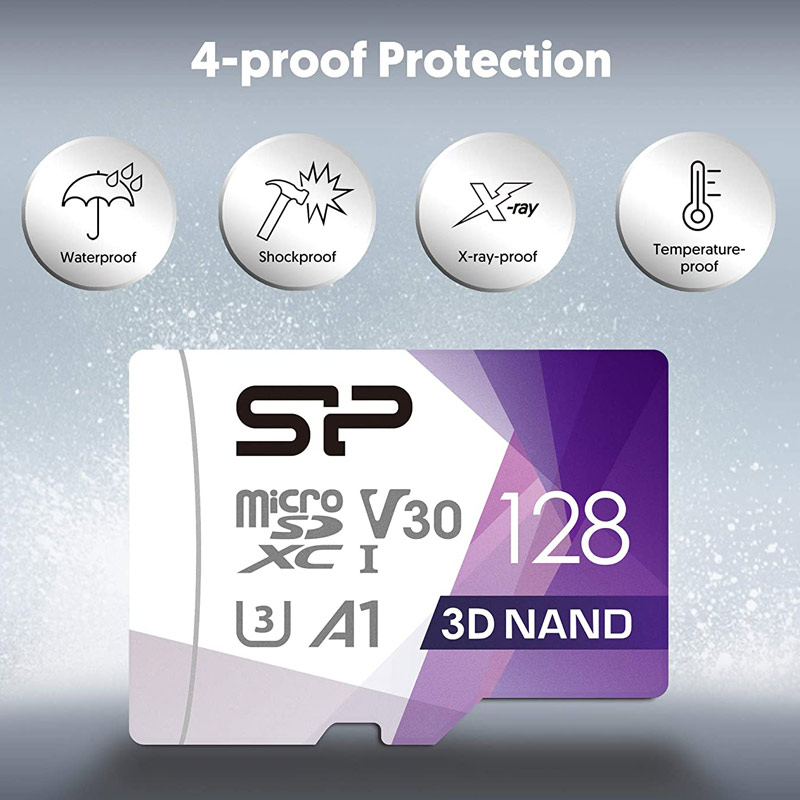 رم میکرو 128 گیگ سیلیکون پاور Silicon Power Superior Pro A1 V30 U3 100MB/s + خشاب