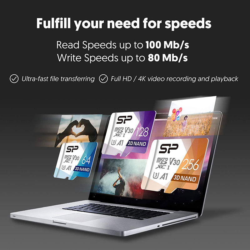 رم میکرو 128 گیگ سیلیکون پاور Silicon Power Superior Pro A1 V30 U3 100MB/s + خشاب