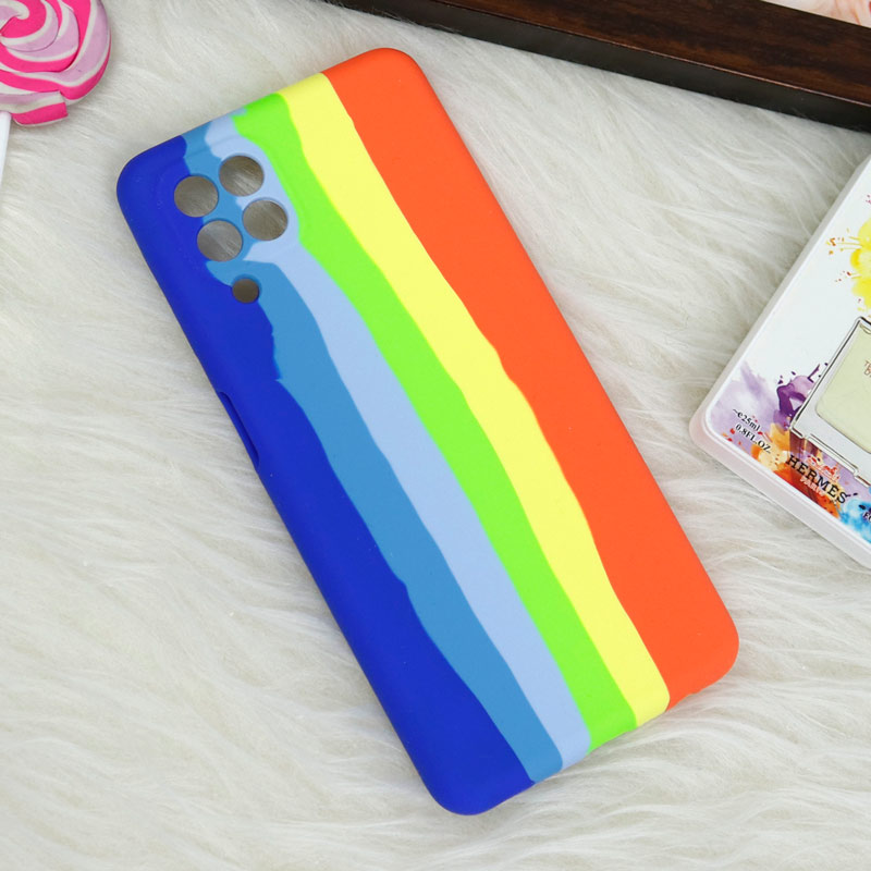 قاب محافظ لنزدار سیلیکونی اورجینال رنگین کمانی Samsung Galaxy A22 4G