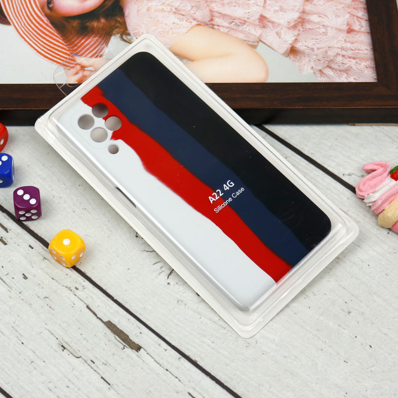 قاب محافظ لنزدار سیلیکونی اورجینال رنگین کمانی Samsung Galaxy A22 4G
