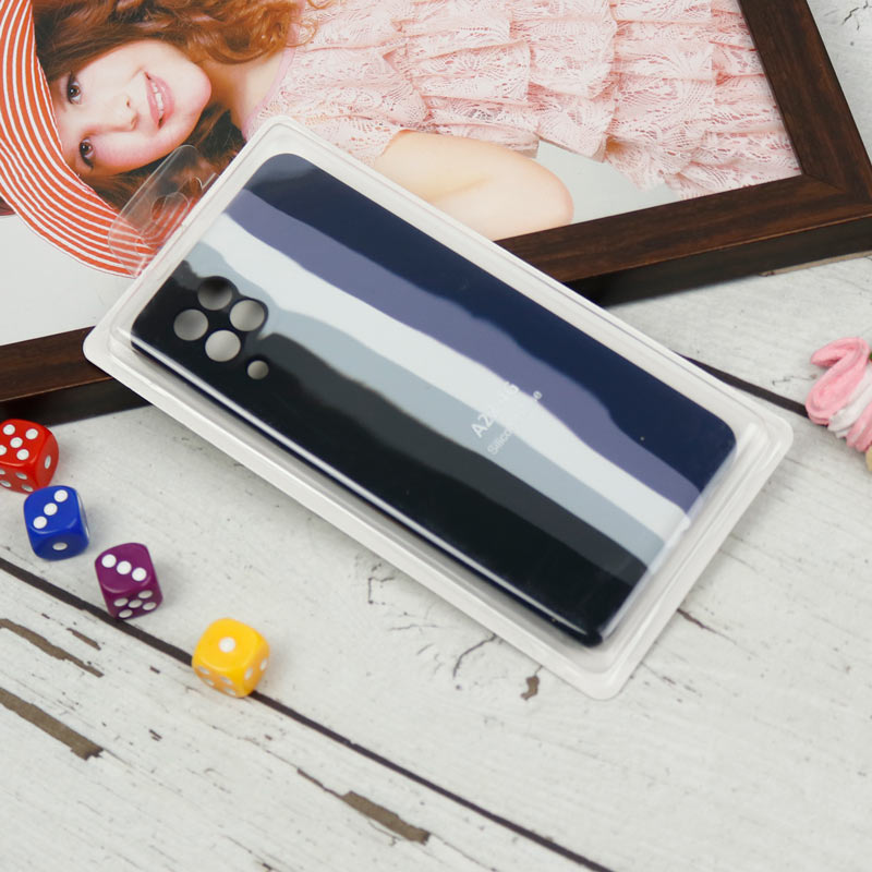 قاب محافظ لنزدار سیلیکونی اورجینال رنگین کمانی Samsung Galaxy A22 4G