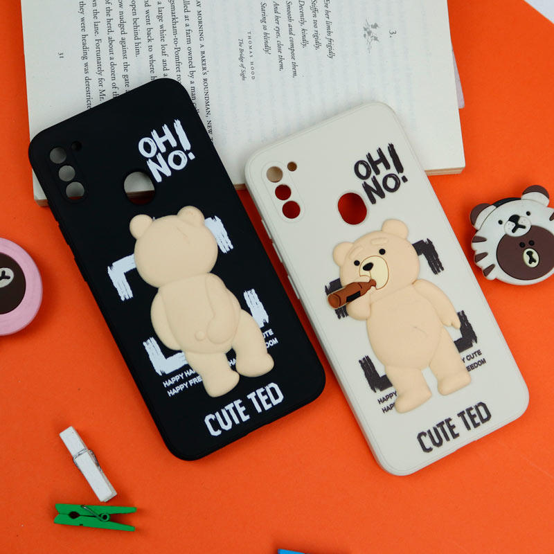 قاب سیلیکونی خرس TED محافظ لنزدار Samsung Galaxy A11