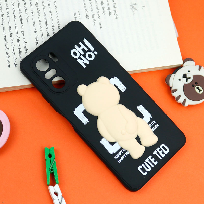 قاب سیلیکونی خرس TED محافظ لنزدار Xiaomi Poco F3