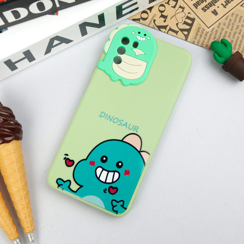 قاب سیلیکونی عروسکی محافظ لنزدار طرح Dinosaur شیائومی Xiaomi Poco M3