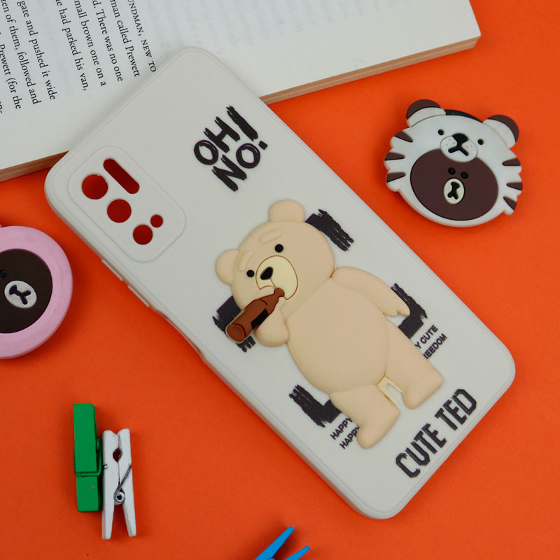 قاب سیلیکونی خرس TED محافظ لنزدار Xiaomi Poco M3 Pro