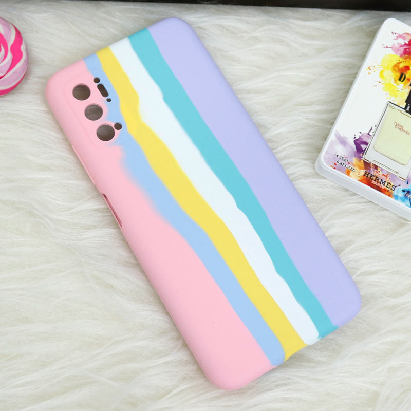 قاب سیلیکونی اورجینال رنگین کمانی محافظ لنزدار Xiaomi Poco M3 Pro