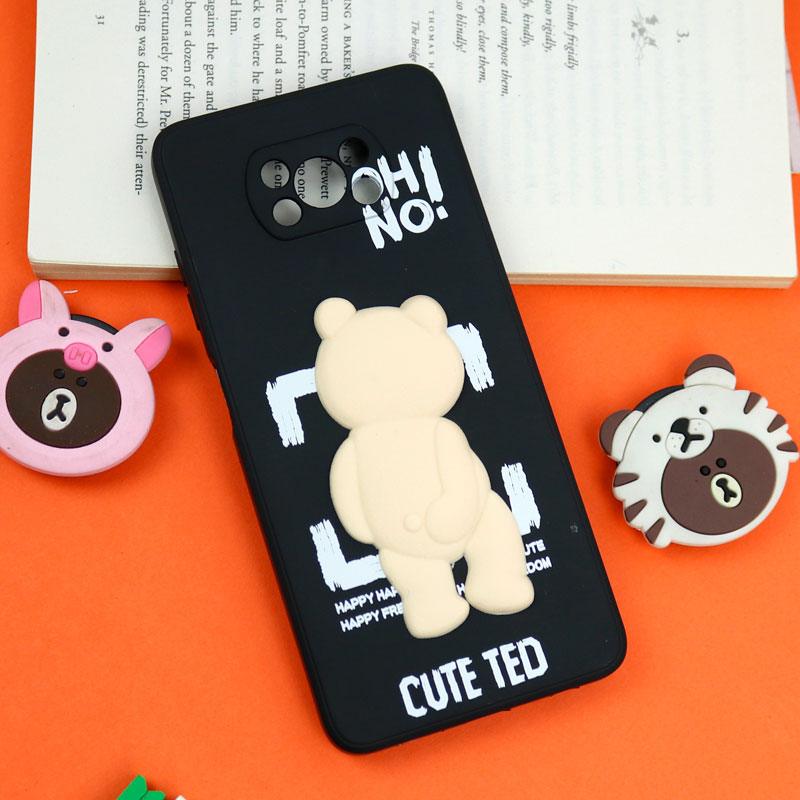 قاب سیلیکونی خرس TED محافظ لنزدار Xiaomi Poco X3