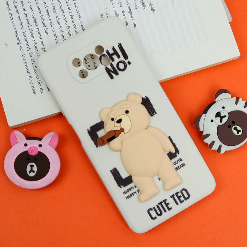 قاب سیلیکونی خرس TED محافظ لنزدار Xiaomi Poco X3