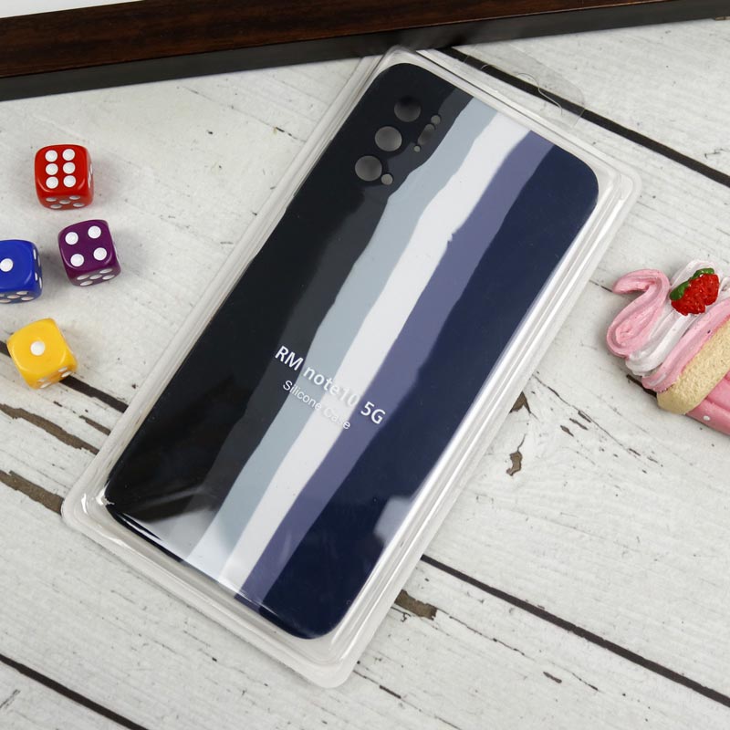 قاب سیلیکونی اورجینال رنگین کمانی محافظ لنزدار Redmi Note 10 5G