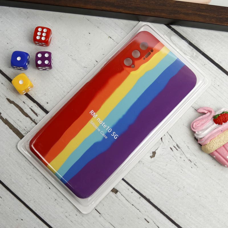 قاب سیلیکونی اورجینال رنگین کمانی محافظ لنزدار Redmi Note 10 5G