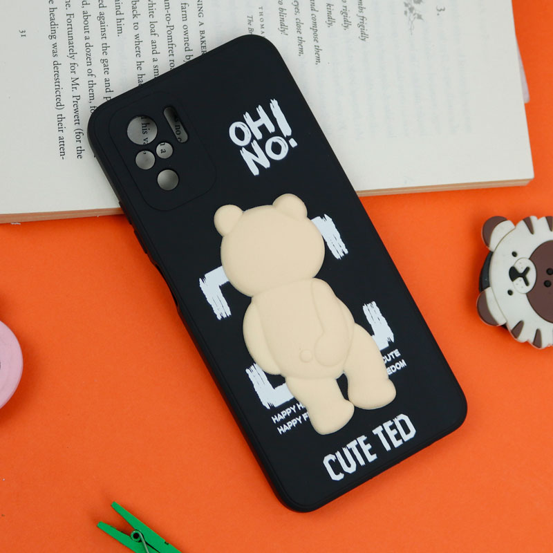 قاب سیلیکونی خرس TED محافظ لنزدار Xiaomi Redmi Note 10 / Note 10s