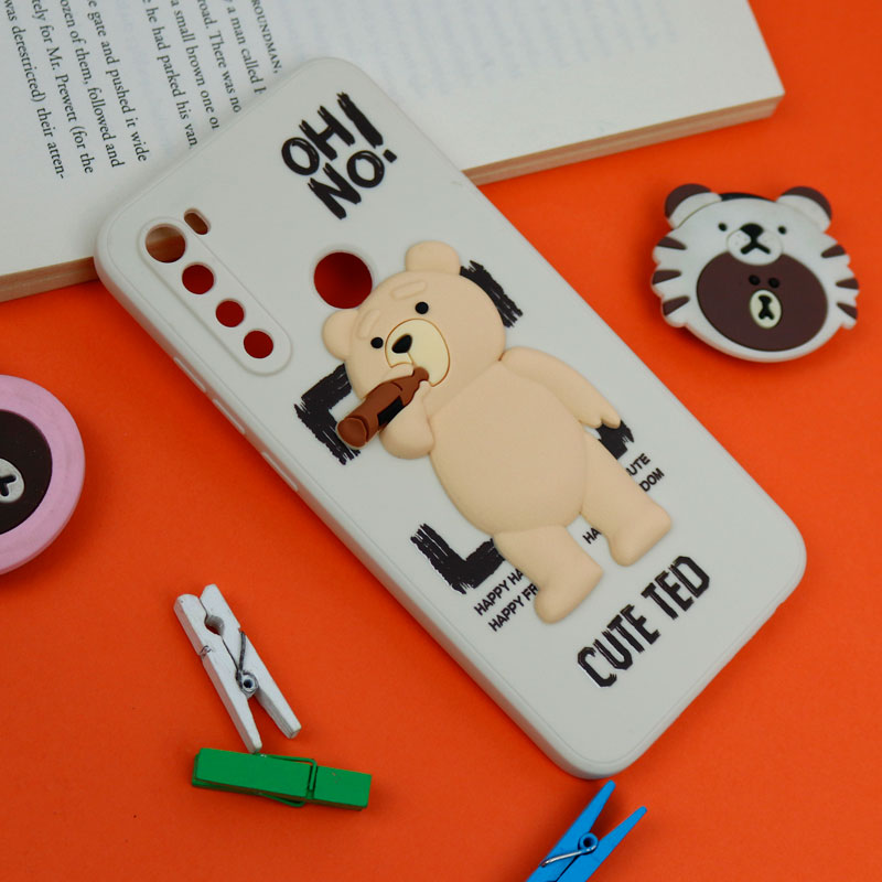 قاب سیلیکونی خرس TED محافظ لنزدار Xiaomi Redmi Note 8