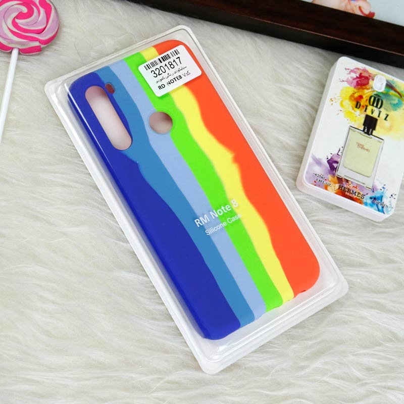 قاب سیلیکونی اورجینال رنگین کمانی Redmi Note 8