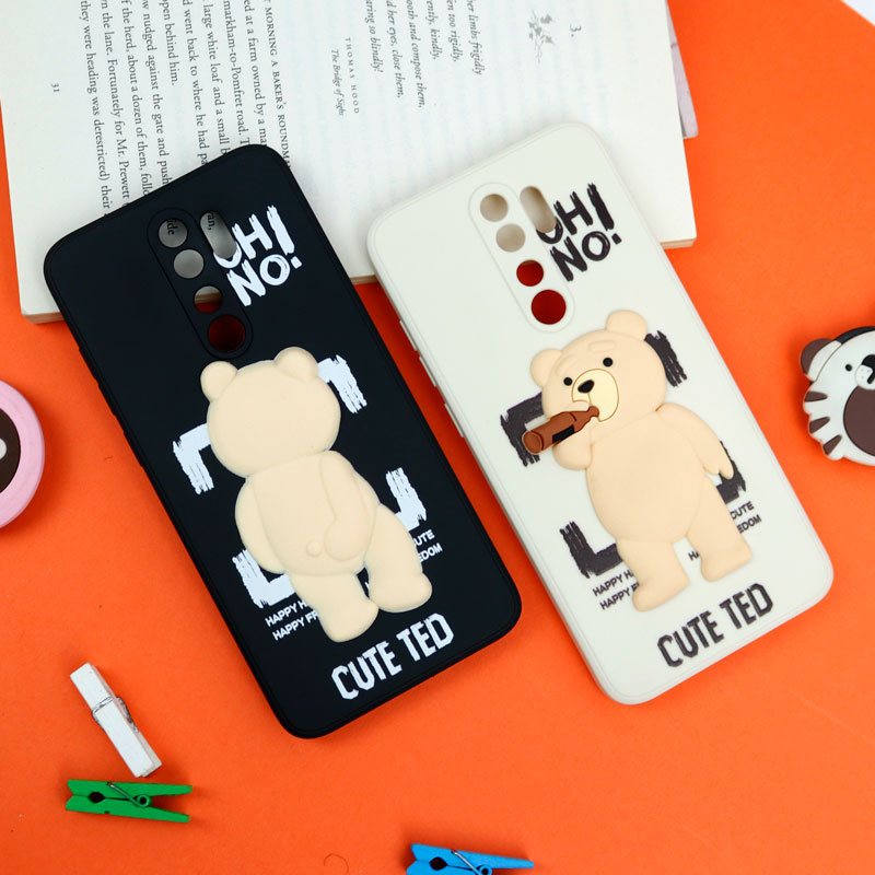 قاب سیلیکونی خرس TED محافظ لنزدار Xiaomi Redmi Note 8 Pro