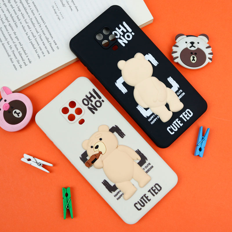قاب سیلیکونی خرس TED محافظ لنزدار Xiaomi Redmi Note 9s / Note 9 Pro