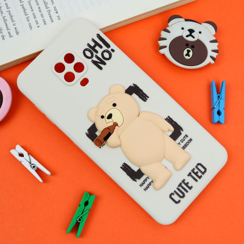 قاب سیلیکونی خرس TED محافظ لنزدار Xiaomi Redmi Note 9s / Note 9 Pro
