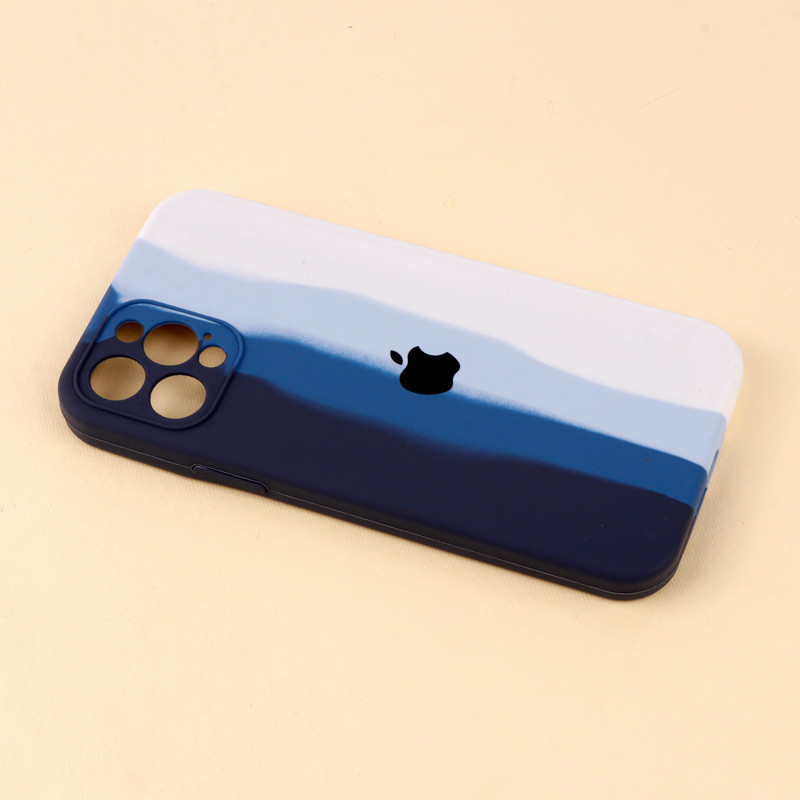 قاب سیلیکونی اورجینال رنگین کمانی محافظ لنزدار iPhone 12