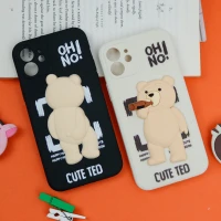 قاب سیلیکونی خرس TED محافظ لنزدار iPhone 12