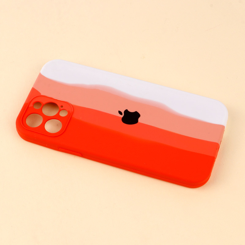 قاب سیلیکونی اورجینال رنگین کمانی محافظ لنزدار iPhone 12