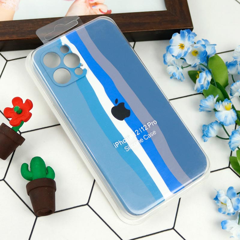قاب سیلیکونی اورجینال رنگین کمانی محافظ لنزدار iPhone 12 Pro
