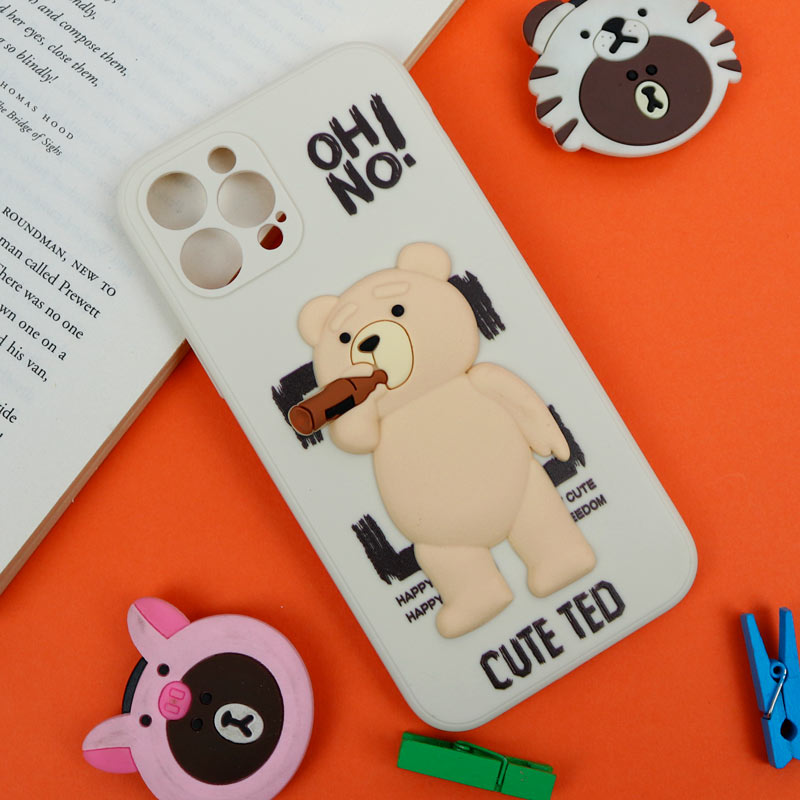قاب سیلیکونی خرس TED محافظ لنزدار iPhone 12 Pro