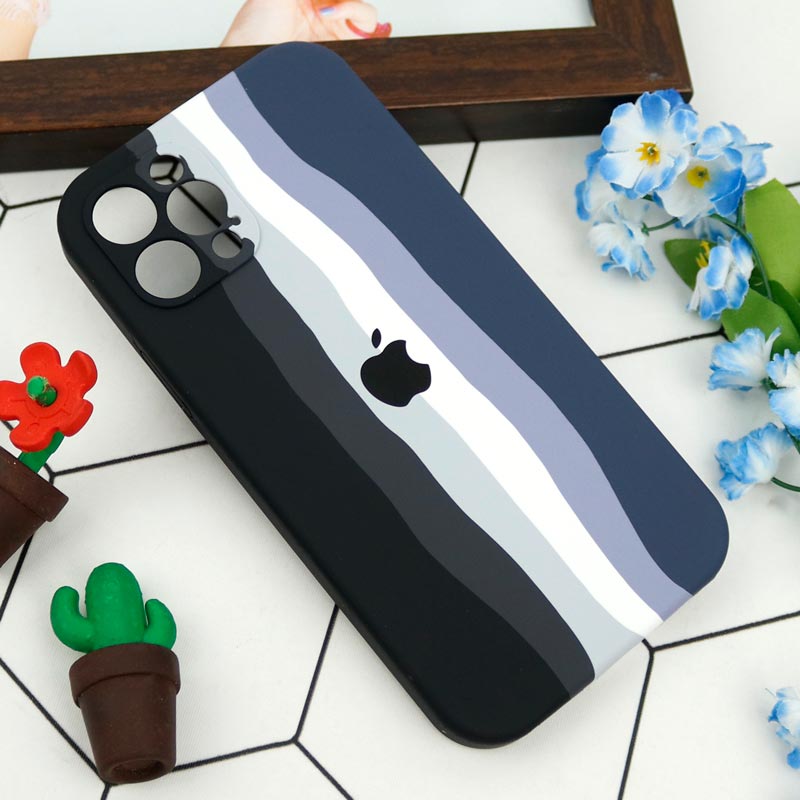 قاب سیلیکونی اورجینال رنگین کمانی محافظ لنزدار iPhone 12 Pro