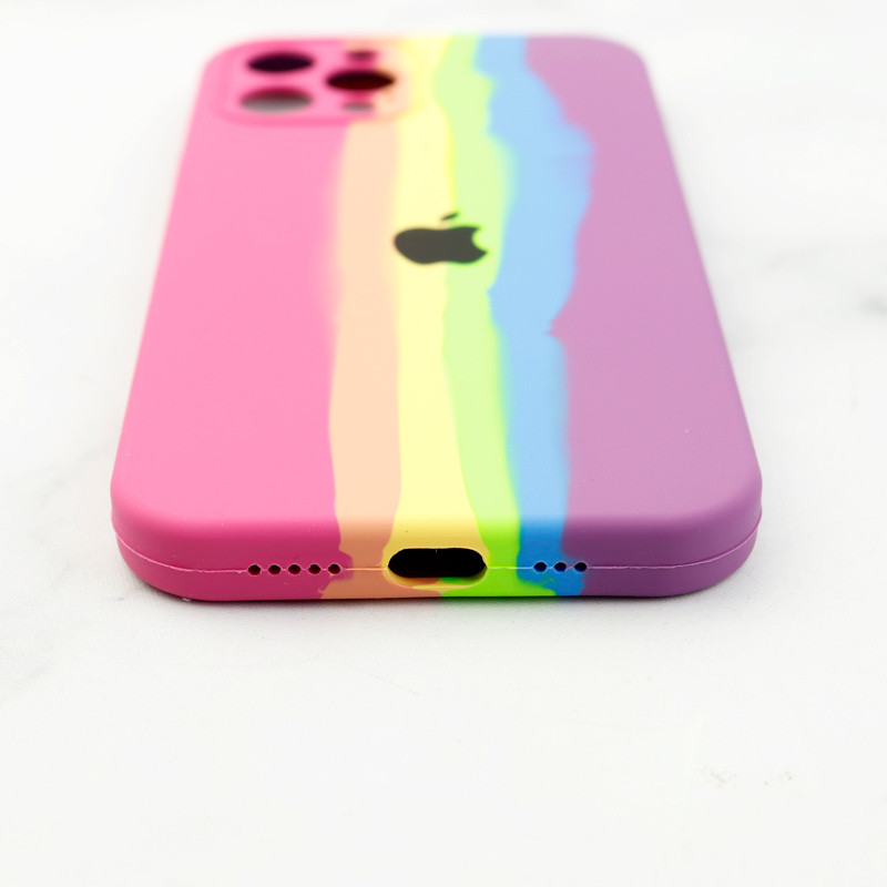 قاب سیلیکونی اورجینال رنگین کمانی محافظ لنزدار iPhone 12 Pro