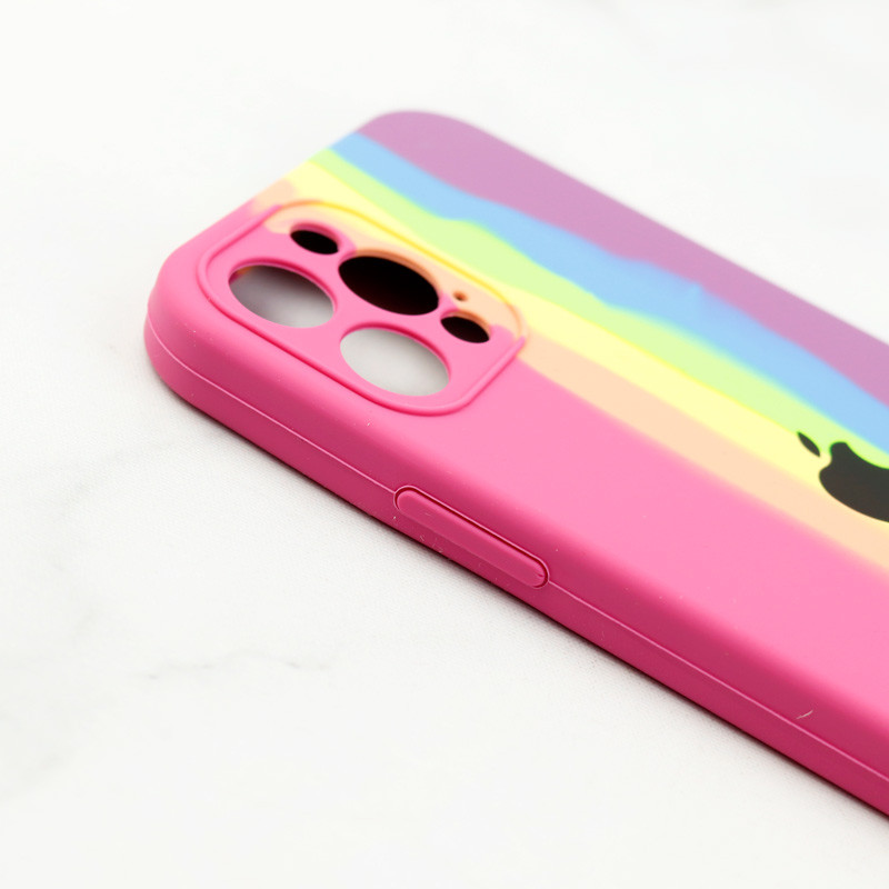 قاب سیلیکونی اورجینال رنگین کمانی محافظ لنزدار iPhone 12 Pro