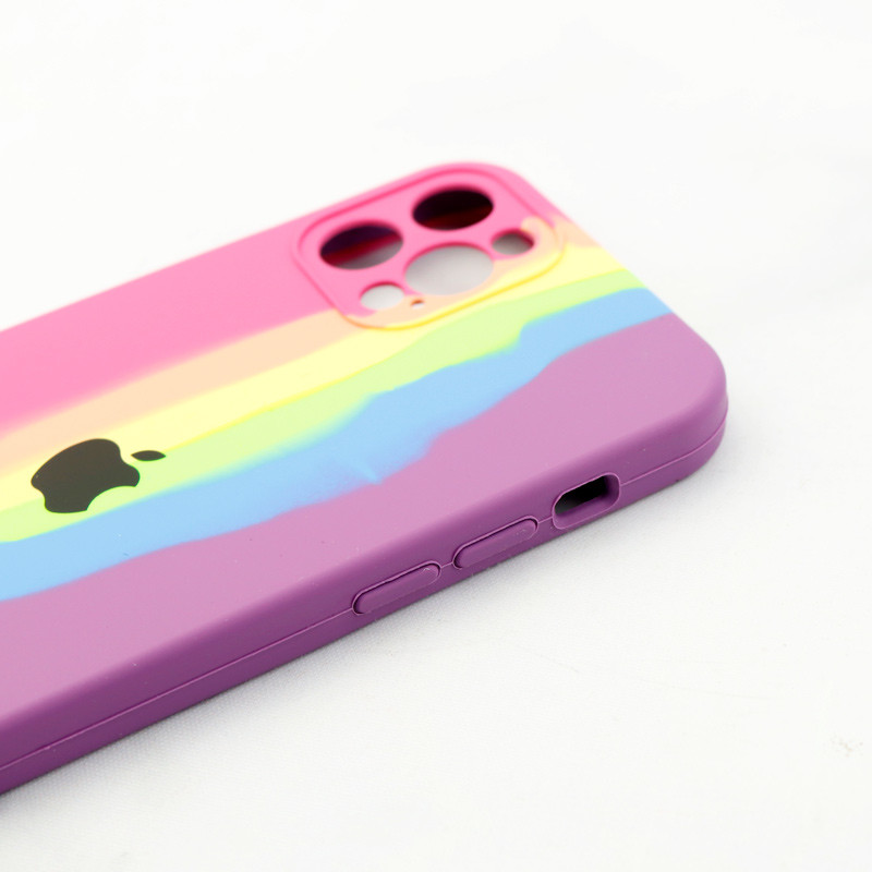 قاب سیلیکونی اورجینال رنگین کمانی محافظ لنزدار iPhone 12 Pro