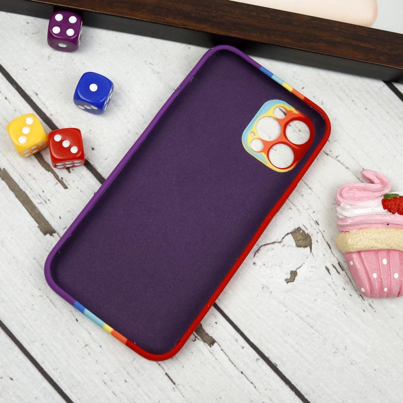 قاب سیلیکونی اورجینال رنگین کمانی محافظ لنزدار iPhone 12 Pro