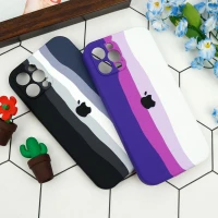 قاب سیلیکونی اورجینال رنگین کمانی محافظ لنزدار iPhone 12 Pro