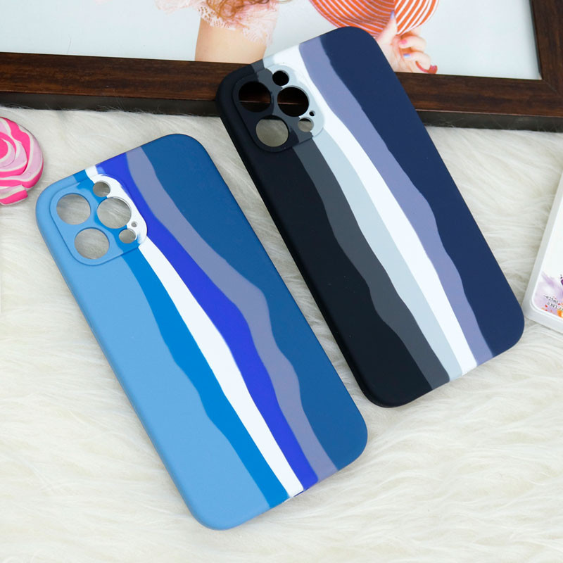 قاب سیلیکونی اورجینال رنگین کمانی محافظ لنزدار iPhone 12 Pro Max