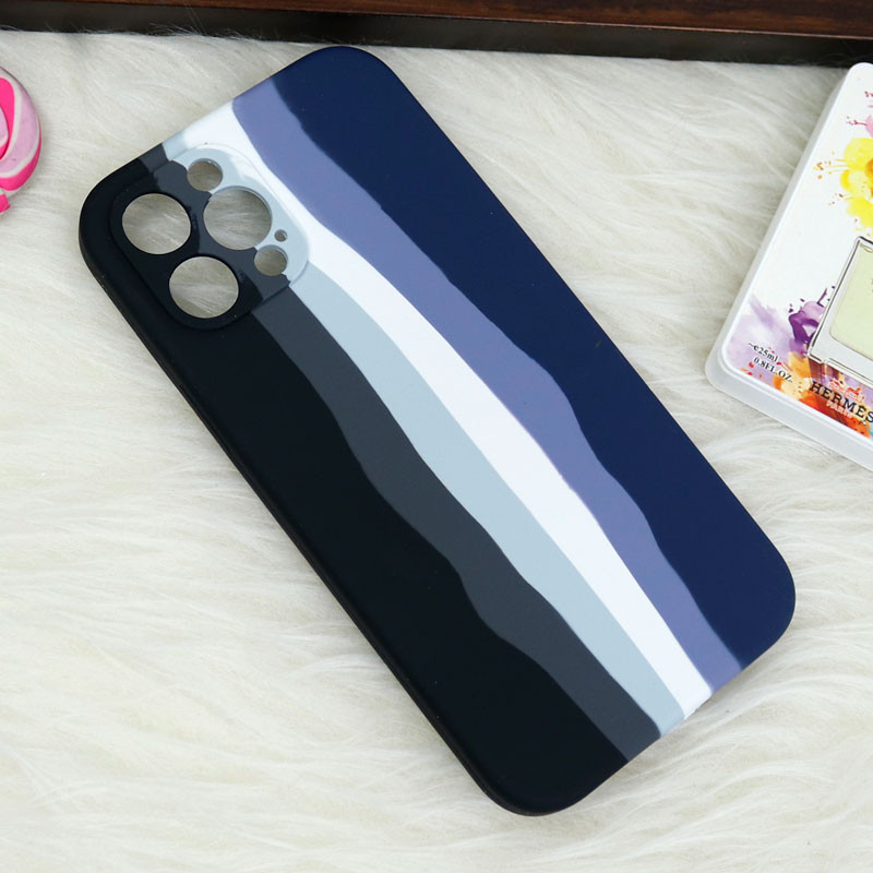 قاب سیلیکونی اورجینال رنگین کمانی محافظ لنزدار iPhone 12 Pro Max