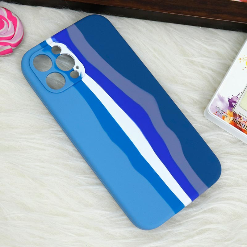 قاب سیلیکونی اورجینال رنگین کمانی محافظ لنزدار iPhone 12 Pro Max